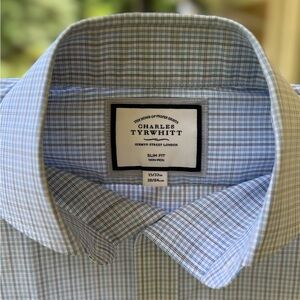 Charles Tyrwhitt Light Blue Plaid Dress Shirt